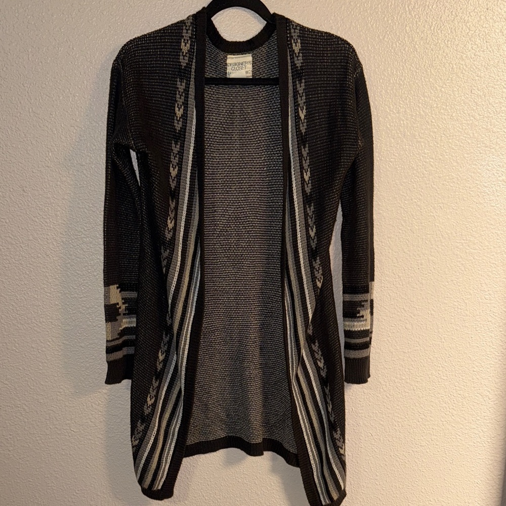 Billabong Black and Cream Knit Cardigan
